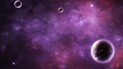 space art purple planet nebula Space colorful digital art