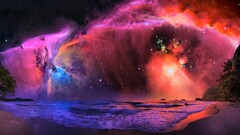 Space digital art beach sky space art