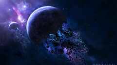 Space galaxy planet Stars space art digital art