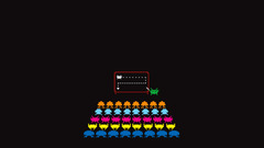 Space Invaders Simple Background Minimalism video games humor