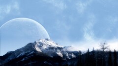 Space Mountains sky dark artwork