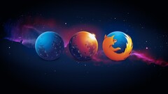 Space Mozilla Firefox digital art mozilla space art planet cgi