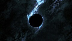 Space planet abstract space art digital art cyan black