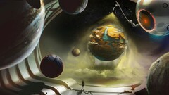 Space planet artwork digital art concept art creativity
