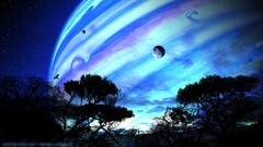 Space planet Avatar digital art Trees