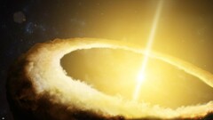 Space quasars lights space art digital art yellow