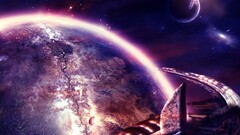 Space science fiction planet space art digital art