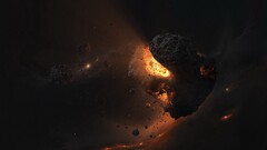 Space space art digital art asteroid