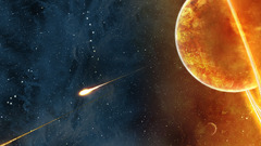 Space space art planet Stars planetary rings comet