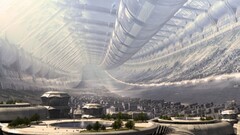 Space space station futuristic digital art science fiction