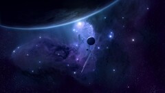 Space Stars planet blue JoeyJazz space art digital art