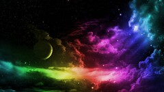 Space Stars planet colorful sky space art digital art