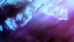 Space Stars space art digital art cyan