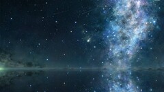 Space Stars water Sea night reflection space art digital art