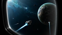 spaceship planet Space science fiction cgi render