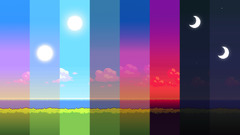 spectrum sun moon collage digital art colorful pixel art