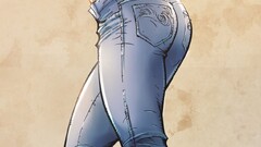 Spider-Man ass fantasy girl barefoot redhead artwork