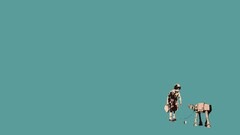star wars AT-AT Minimalism Simple Background humor