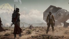 star wars desert bounty hunter weapon Mountains concept art