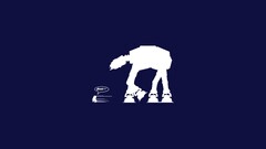 star wars humor Minimalism r2-d2 AT-AT