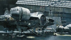 star wars Millennium Falcon spaceship artwork X-Wing Movies