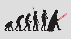 star wars science fiction Darth Vader Evolution artwork humor