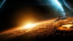 starcraft ii Space spaceship planet video games