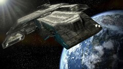 stargate spaceship science fiction digital art TV series vehicle