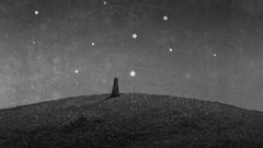 Stars monochrome fantasy art sky