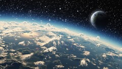 Stars space art planet clouds atmosphere science fiction Space