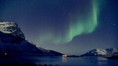 Stars Space space art Mountains aurorae starred sky