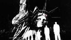 Statue of Liberty monochrome grunge artwork dark