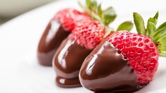 strawberries chocolate food