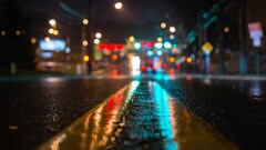 street macro asphalt bokeh City depth of field reflection road