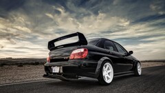 Subaru Car black cars vehicle colored wheels subaru impreza Sti