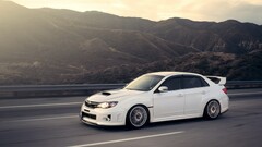 Subaru Impreza white cars landscape road Car vehicle