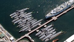 submarine Japan aerial view ship military