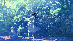 summer white dress anime girls Anime