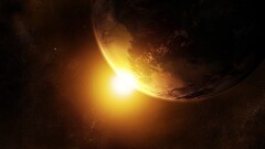 sun Space Earth space art planet digital art