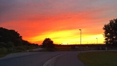 sunlight sky road asphalt outdoors