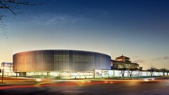 sunset cityscape building