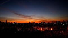 sunset cityscape City sky sunlight dark