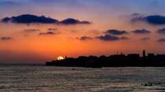 sunset cityscape sky sun