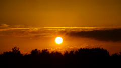 sunset clouds orange horizon