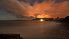 sunset colorful sky water clouds long exposure