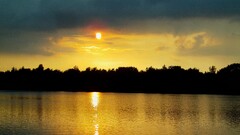sunset horizon Lake clouds landscape
