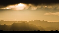 sunset landscape Mountains sunlight