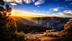 sunset landscape sunlight Mountains