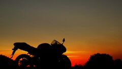 sunset motorcycle vehicle sky
