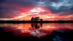 sunset nature sky water clouds dark sunlight